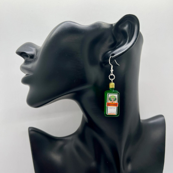 Jagermeister Earrings - Alcohol Bottle Earrings - Party Earrings - Bartender - Picture 8 of 9